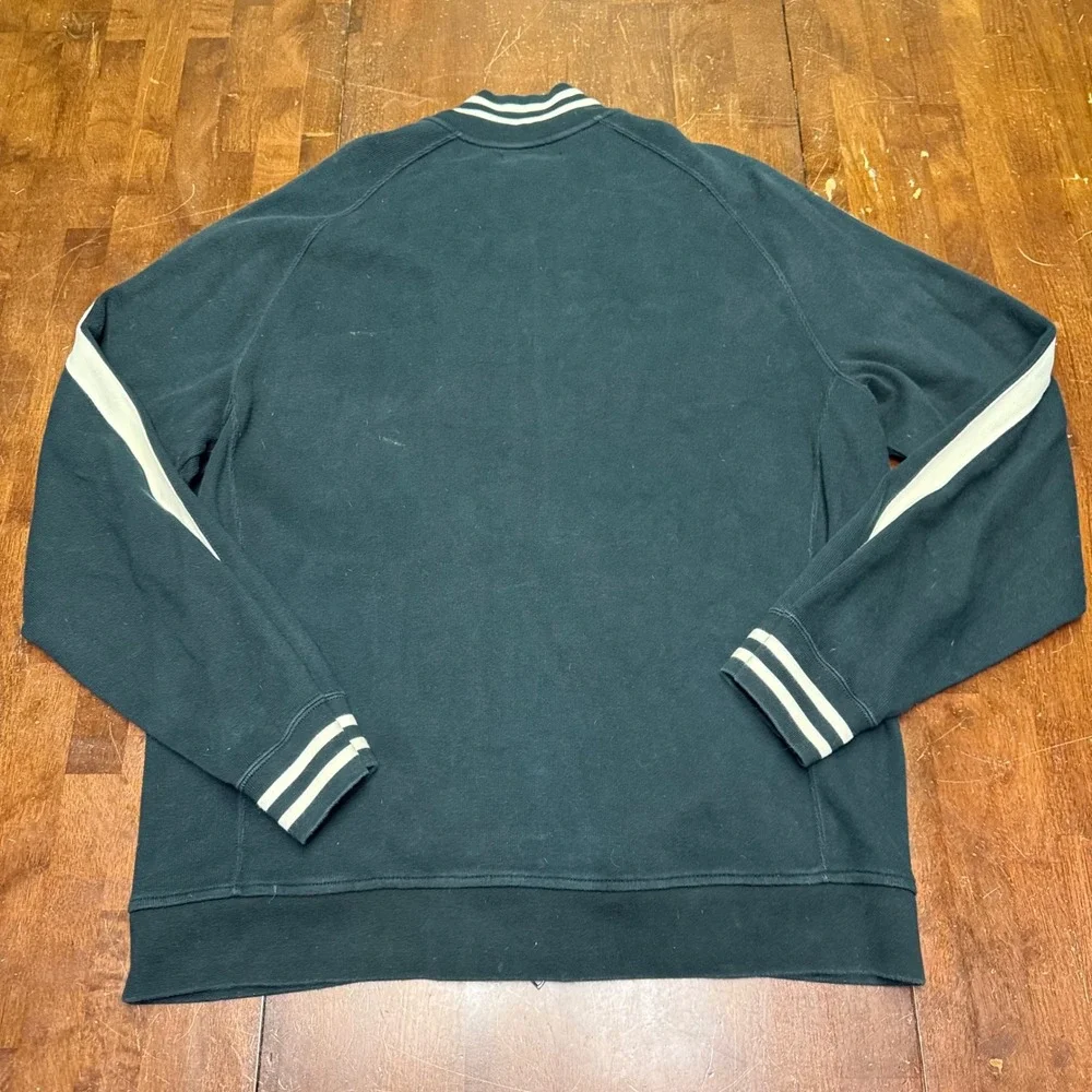 Vtg Polo Ralph Lauren Track Jacket Mens XXL Black White Stripe Full Zip Cotton